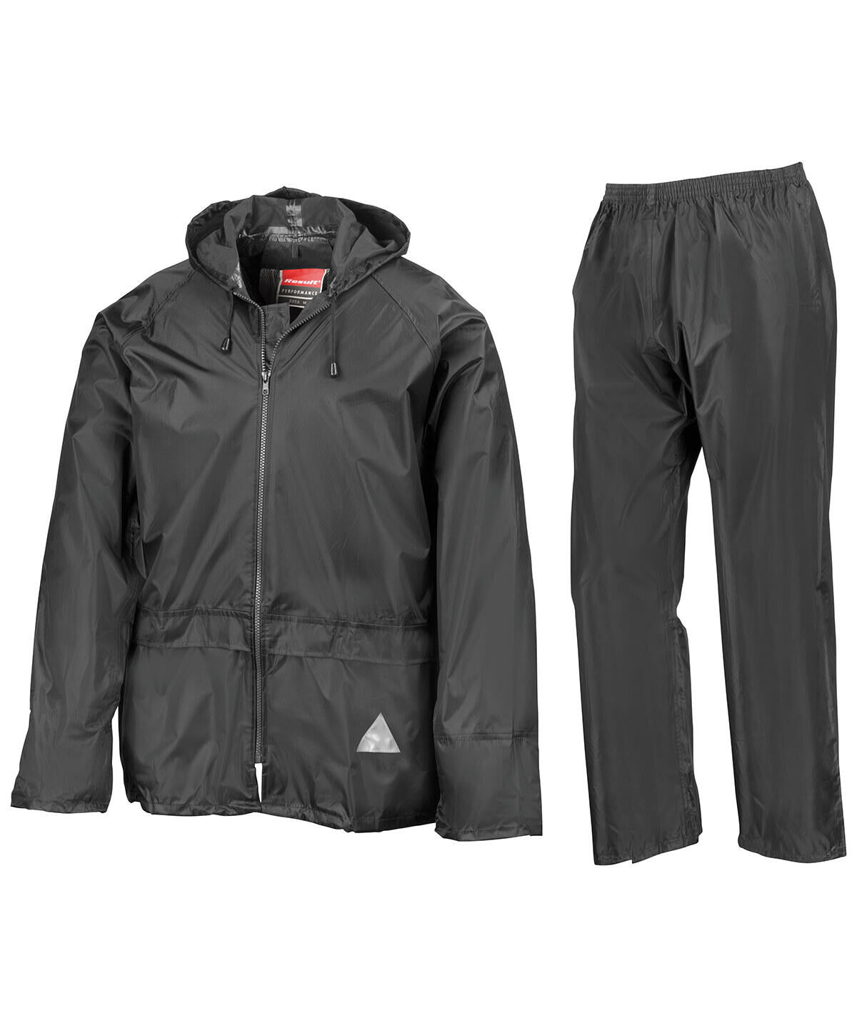 RESULT RE95A - WATERPROOF JACKET AND TROUSER SET — Black