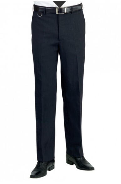 Brook Taverner 8648 Mars – Flat Front Trouser — Black