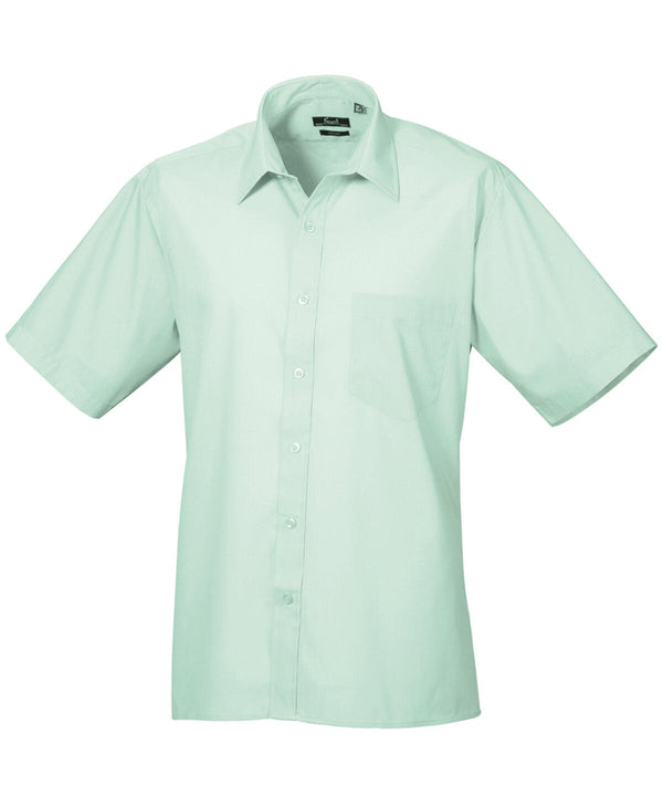 Premier PR202 - Short Sleeve Poplin Shirt — Aqua