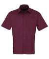 Premier PR202 - Short Sleeve Poplin Shirt — Aubergine