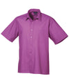 Premier PR202 - Short Sleeve Poplin Shirt — Hot Pink