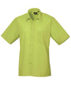 Premier PR202 - Short Sleeve Poplin Shirt — Lime
