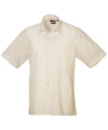 Premier PR202 - Short Sleeve Poplin Shirt — Natural
