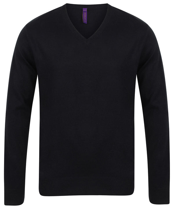 Henbury HB720 - V-neck Jumper — Black