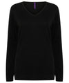 Henbury HB721 - Ladies V-neck Jumper — Black