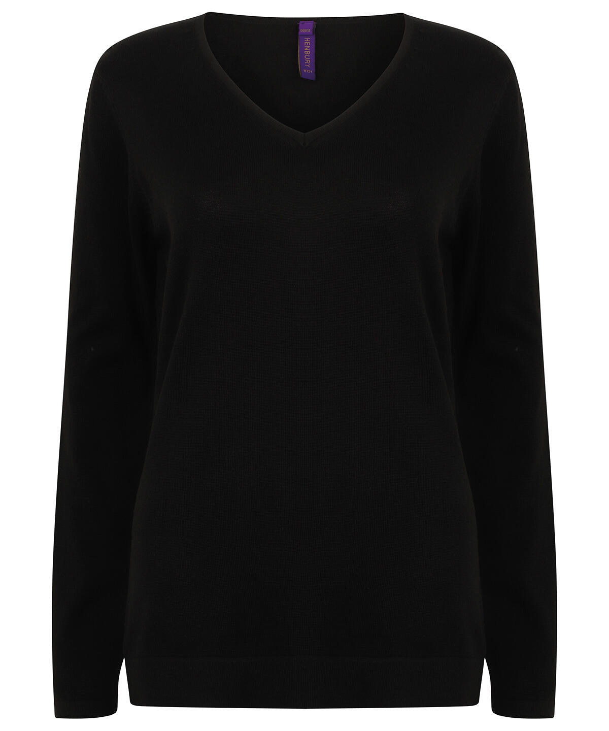 Henbury HB721 - Ladies V-neck Jumper — Black