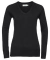Russell J710F - Ladies V-neck Knitted Sweater — Black