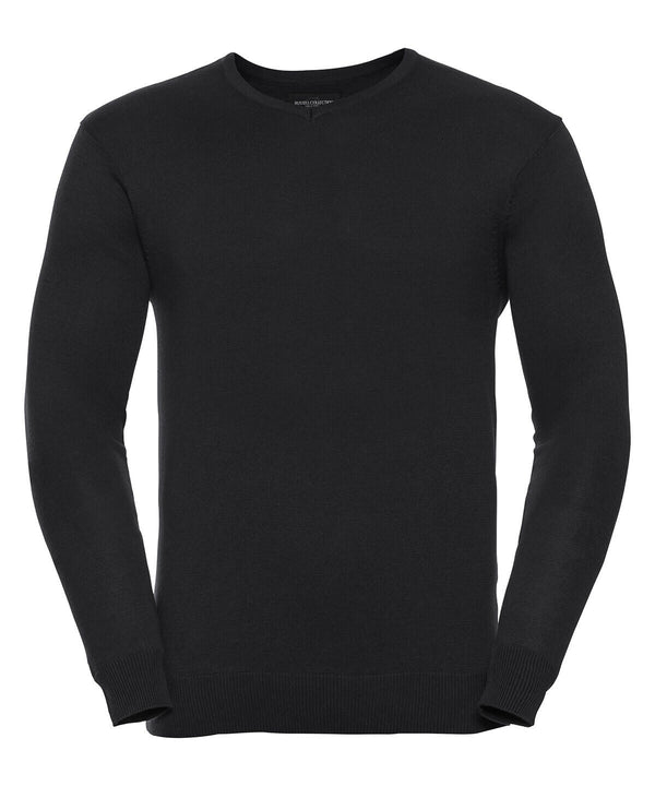 Russell J710M - V-neck Knitted Sweater — Black