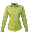 Premier PR300 - Ladies Poplin Long Sleeved Blouse — Lime