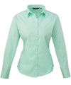 Premier PR300 - Ladies Poplin Long Sleeved Blouse — Aqua