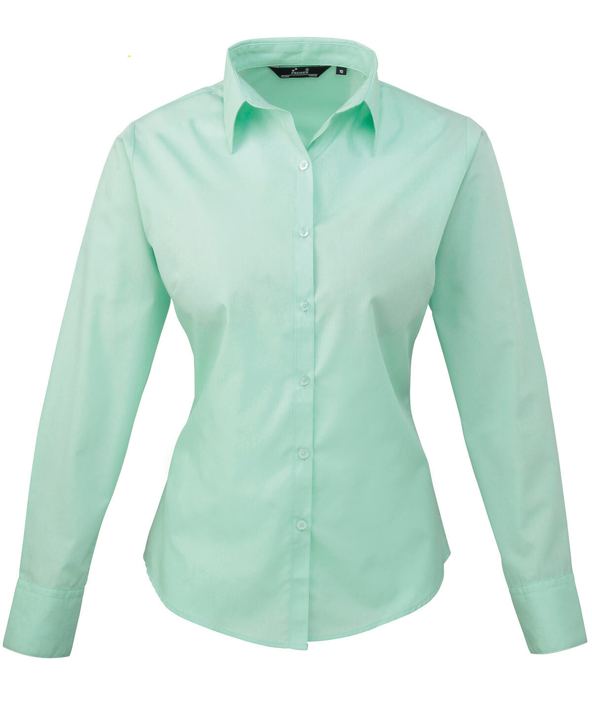 Premier PR300 - Ladies Poplin Long Sleeved Blouse — Aqua