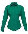 Premier PR300 - Ladies Poplin Long Sleeved Blouse — Emerald