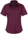 Premier PR302 - Ladies Poplin Short Sleeved Blouse — Aubergine