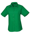 Premier PR302 - Ladies Poplin Short Sleeved Blouse — Emerald