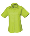 Premier PR302 - Ladies Poplin Short Sleeved Blouse — Lime