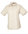 Premier PR302 - Ladies Poplin Short Sleeved Blouse — Natural