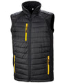RESULT R238X - compass padded softshell gilet — Black / Yellow