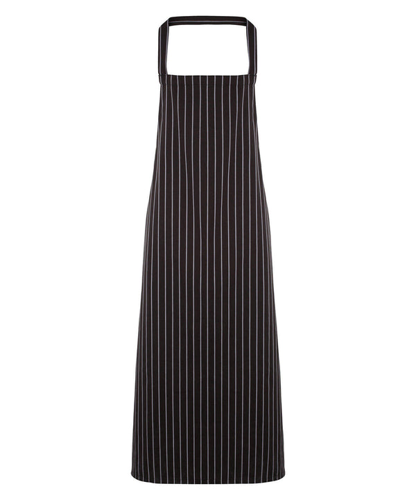 Premier PR110 - Striped Bib Apron — Black / Grey