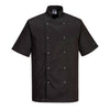 Portwest C733 - Portwest Cumbria Chefs Jacket S/S — Black