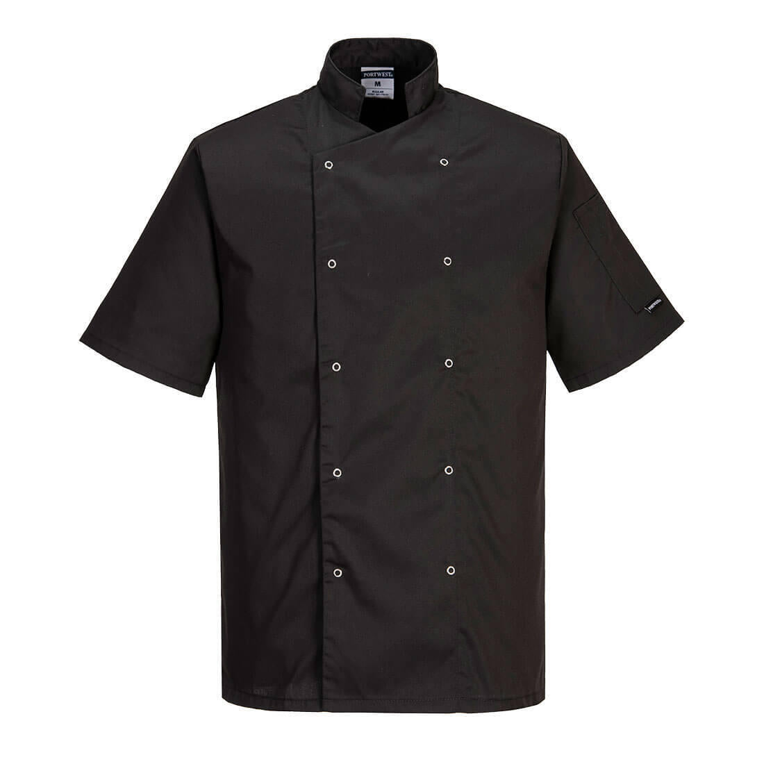 Portwest C733 - Portwest Cumbria Chefs Jacket S/S — Black
