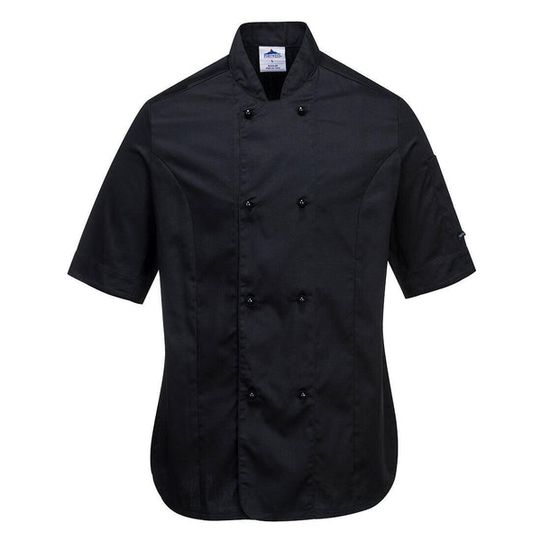 Portwest C737 - Portwest Rachel Women's Chefs Jacket S/S — Black