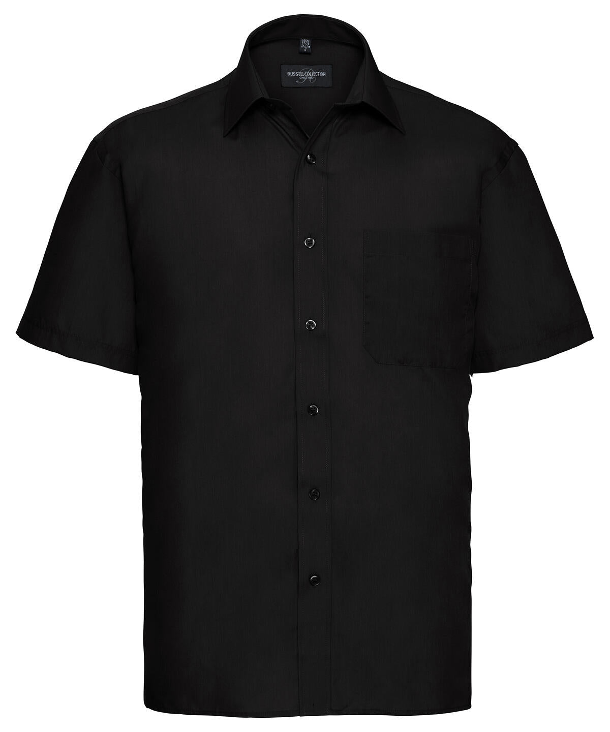 Russell J935M - Short Sleeve Poplin Shirt — Black
