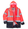 Portwest S768 - Hi-Vis 5-in-1 Contrast Executive Parka Jacket — Red / Navy