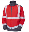 LEO SJ02 Bowden - Hi-Vis Ecoviz Softshell Jacket — Red
