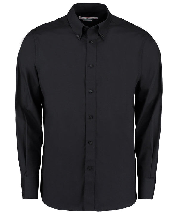 Kustom Kit KK386 City Business - Long Sleeved Tailored Fit Shirt — Black