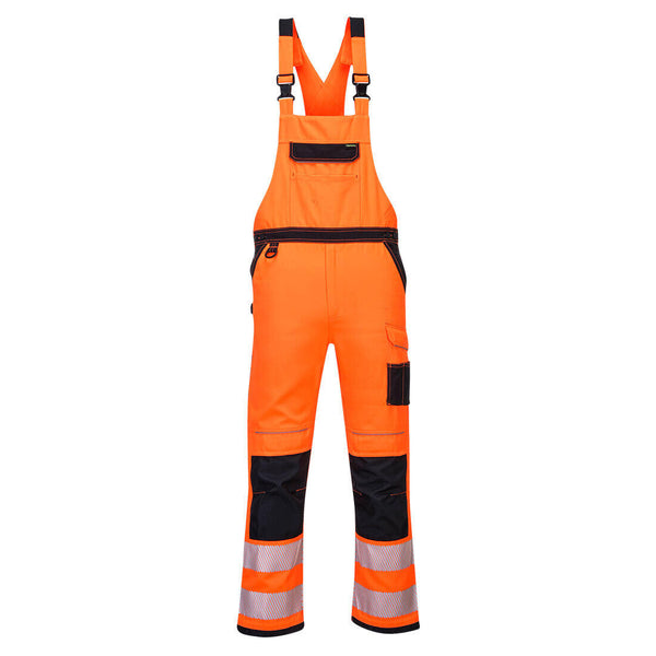 Portwest PW344 - Hi-Vis Bib & Brace — Orange / Black