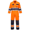 Portwest TX55 - Hi-Vis Contrast Work Coverall — Orange / Navy