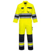 Portwest TX55 - Hi-Vis Contrast Work Coverall — Yellow / Navy