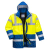 Portwest S466 - Hi-Vis Contrast Winter Parka Jacket — Yellow / Royal