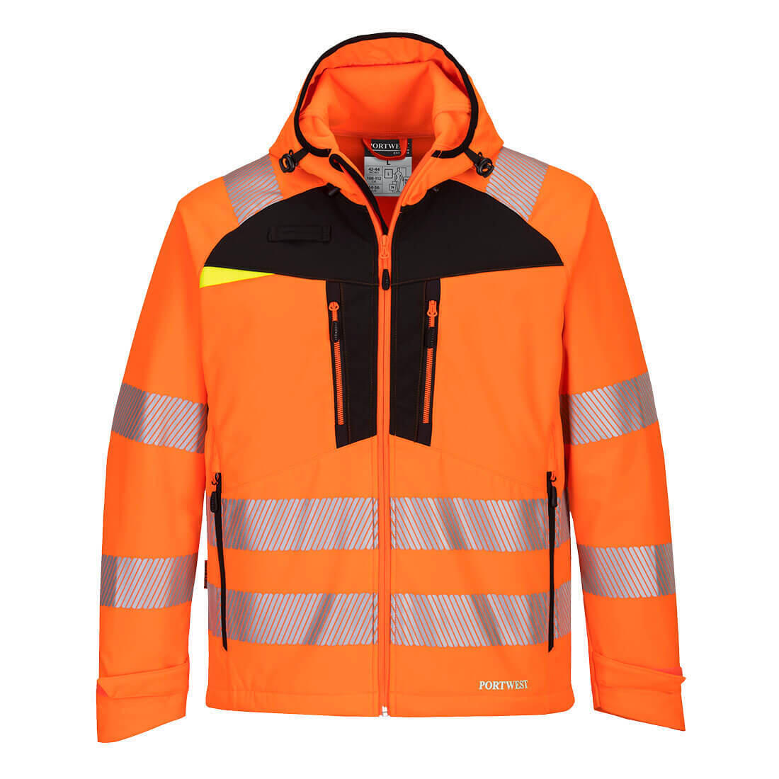 Portwest DX475 - Hi-Vis Softshell — Orange / Black