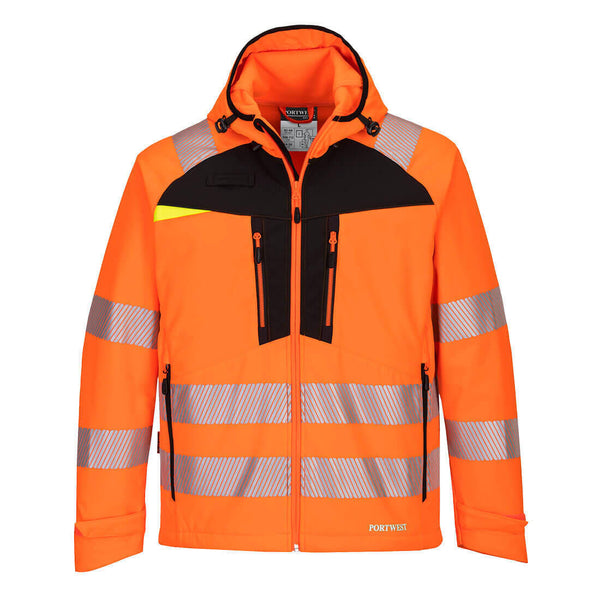 Portwest DX475 - Hi-Vis Softshell — Orange / Black