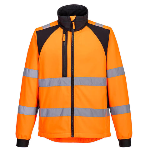 Portwest CD875 - Hi-Vis Eco Softshell Jacket — Orange / Black