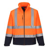 Portwest S425 - Hi-Vis Contrast 3 Layer Softshell — Orange / Navy