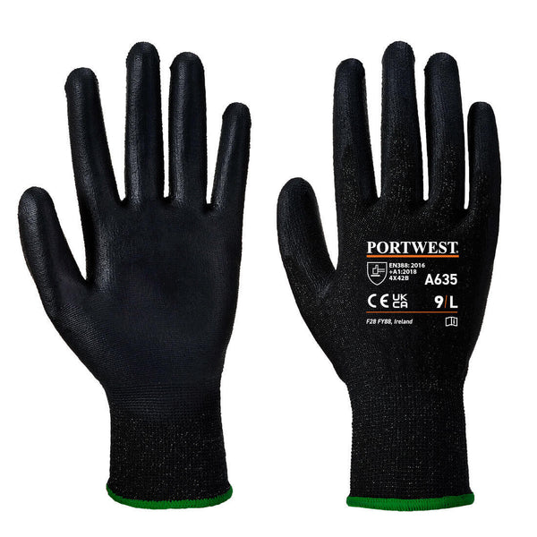 Portwest A635 - Economy Cut Glove — Black