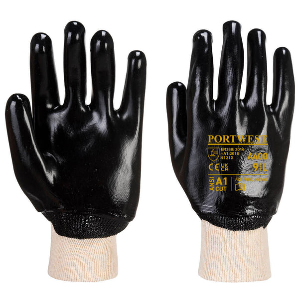 Portwest  A400 - PVC Knitwrist — Black