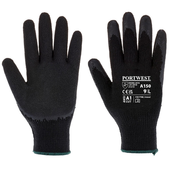 Portwest A150 - Classic Grip Glove Latex — Black