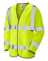 LEO S01 Shirwell - Hi-Vis Ecoviz Sleeved Waistcoat — Yellow