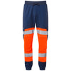 LEO JT01 Hawkridge - Hi-Vis Ecoviz High Performance 4X Stretch Trousers — Orange / Navy