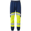 LEO JT01 Hawkridge - Hi-Vis Ecoviz High Performance 4X Stretch Trousers — Yellow / Navy