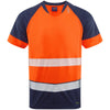 LEO T16 Forda - Hi-Vis EcoViz Performance Dual Colour Tee Shirt — Orange / Navy