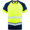 LEO T16 Forda - Hi-Vis EcoViz Performance Dual Colour Tee Shirt — Yellow / Navy