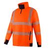 Future Garments SS104 - Hi-Vis 1/4 Zip Sweatshirt — Orange / Navy