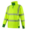 Future Garments SS104 - Hi-Vis 1/4 Zip Sweatshirt — Yellow / Green