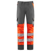 LEO CT05 Winford - Hi-Vis Ecoviz Polyester Stretch Cargo Trousers — Orange / Grey