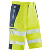 Leo SH06 Kingsley - Hi-Vis EcoViz Performance+ Shorts — Yellow / Navy