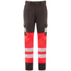 LEO CL05 Winswell - Hi-Vis Ecoviz Womens Lightweight Polyester Stretch Cargo — Red / Grey